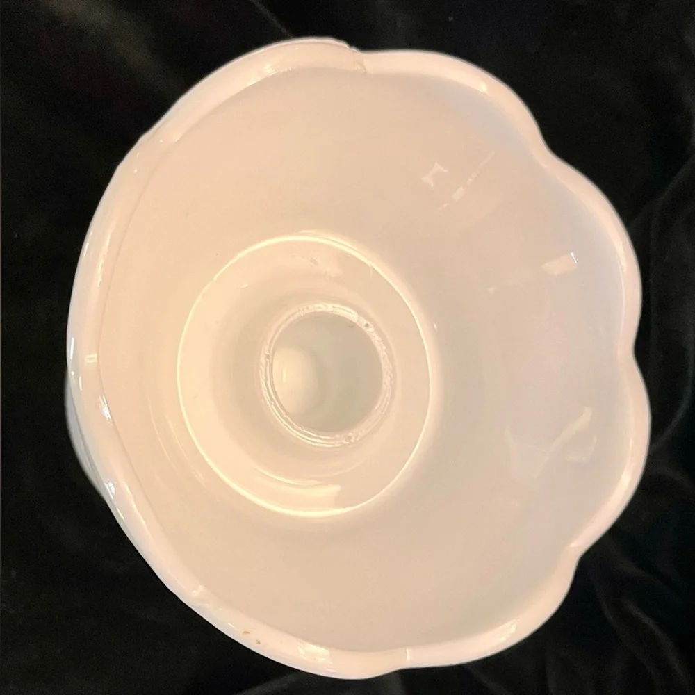 Indiana Glass Colony Harvest White Milk Glass Pedestal Candle Holder Grape VTG
